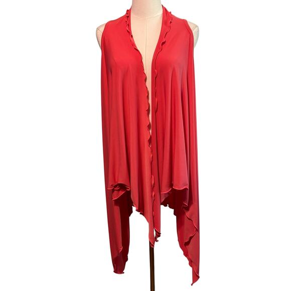 Jenna Beths NWT Cover Up Cardigan Open Front Hi Lo Hem Sleeveless OSFM Boho Chic - Picture 3 of 9